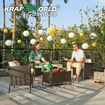 Луксозен Сет Градински Мебели – 2 кресла, диван и маса – Ратанов Комплект Kraftworld Garden