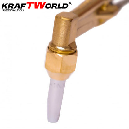 Професионален резак за газокислородно рязане – KRAFTWORLD 440мм с пергел и 4 дюзи