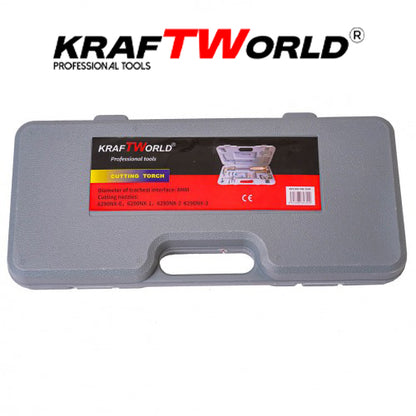 Професионален резак за газокислородно рязане – KRAFTWORLD 440мм с пергел и 4 дюзи