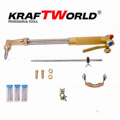 Професионален резак за газокислородно рязане – KRAFTWORLD 440мм с пергел и 4 дюзи