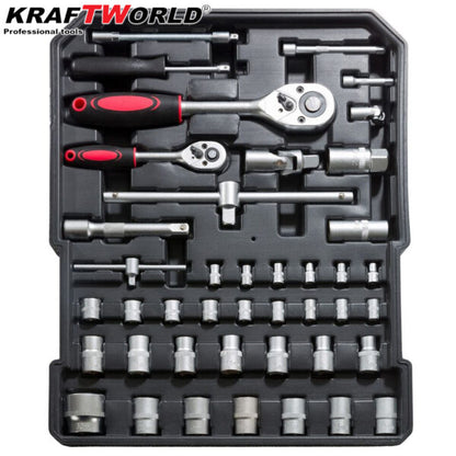 Куфар с инструменти 1200 части KraftWorld -ключове,тресчотка, клещи, отвертки