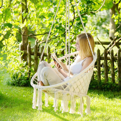 Висящо гнездо „Макраме“ – Градинска Въжена Люлка – Комфорт, Елегантност и Уют за Всеки Дом