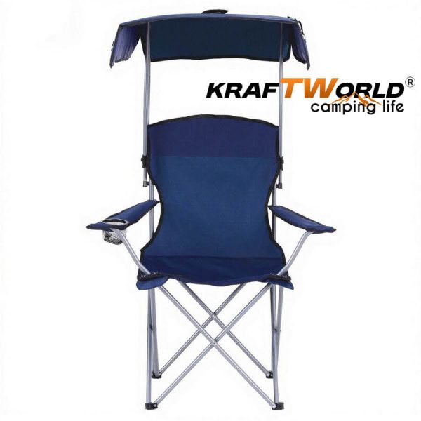 Сгъваем къмпинг стол KraftWorld със сенник – до 150 кг