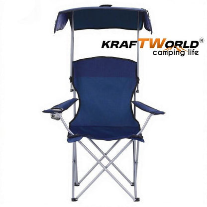 Сгъваем къмпинг стол KraftWorld със сенник – до 150 кг