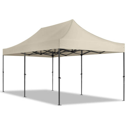 Луксозна градинска шатра KraftWorld 3×6 м – премиум бежово платнище, сгъваема конструкция