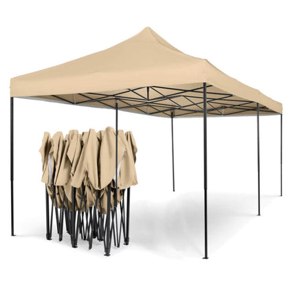 Луксозна градинска шатра KraftWorld 3×6 м – премиум бежово платнище, сгъваема конструкция