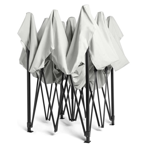 Бяла Сгъваема Градинска Шатра 3×3м тип Хармоника– стабилна, водоустойчива и лесна за разпъване