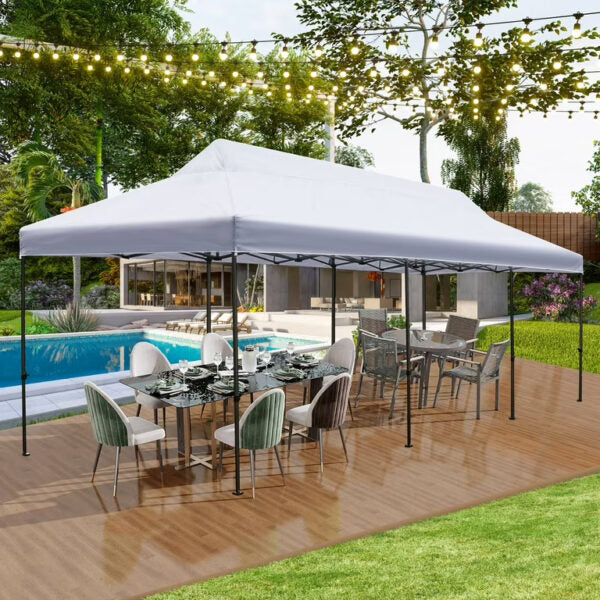 Зелена Сгъваема градинска шатра 3×6м – голямо покритие, стабилна конструкция и водоустойчив плат