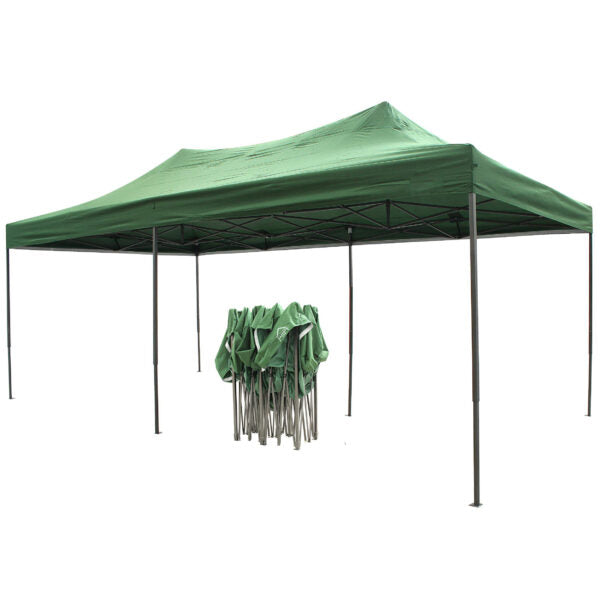 Бяла Сгъваема градинска шатра 3×6м – голямо покритие, стабилна конструкция и водоустойчив плат