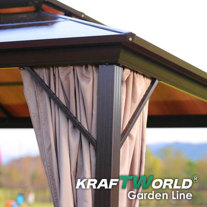 Луксозна Шатра KraftWorld Tenerife – 3×4 м с Твърд Покрив,Мрежа и Завеси