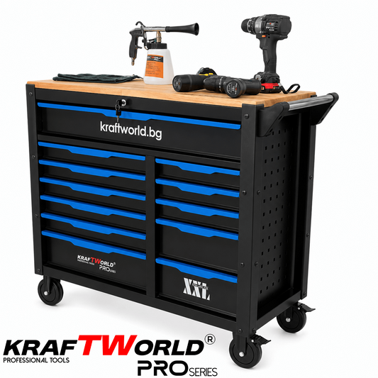 Професионален шкаф с инструменти KraftWorld PRO Series – 12 чекмеджета, 501 части, Soft Close