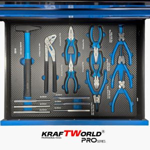 Професионален шкаф с инструменти KraftWorld PRO Series – 12 чекмеджета, 501 части, Soft Close