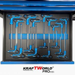 Професионален шкаф с инструменти KraftWorld PRO Series – 12 чекмеджета, 501 части, Soft Close