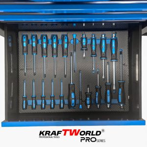Професионален шкаф с инструменти KraftWorld PRO Series – 12 чекмеджета, 501 части, Soft Close