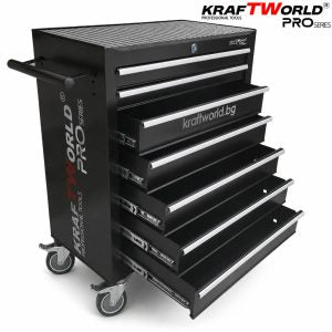 Професионална Количка за Инструменти KraftWorld – 7 Чекмеджета, Централно Заключване