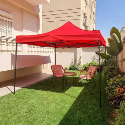 Червена Сгъваема Градинска Шатра 3×3м тип Хармоника – стабилна, водоустойчива и лесна за разпъване