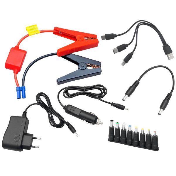 KraftWorld KW-2679 – Джъмп стартер за кола с компресор, фенер и аварийни инструменти 12V, 600A, USB