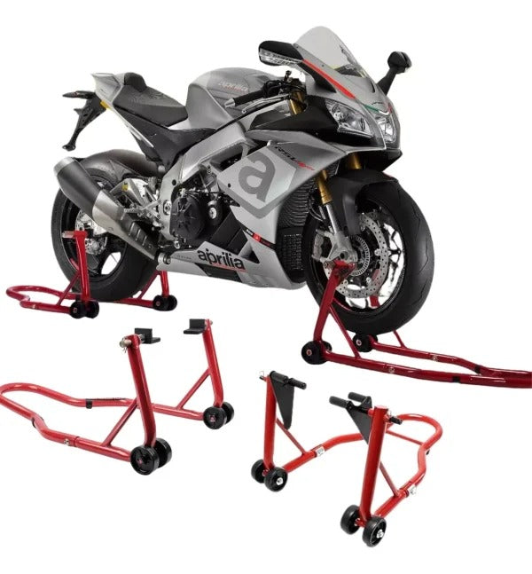 Предна и задна стойка за мотор KraftWorld – двойни колела, регулируема широчина