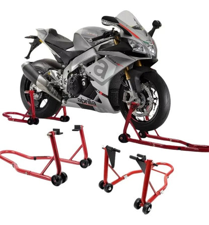 Предна и задна стойка за мотор KraftWorld – двойни колела, регулируема широчина