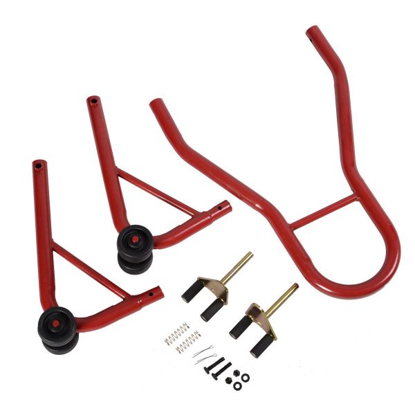 Предна и задна стойка за мотор KraftWorld – двойни колела, регулируема широчина