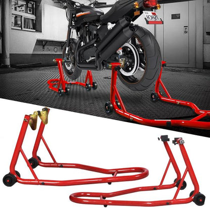 Предна и задна стойка за мотор KraftWorld – двойни колела, регулируема широчина