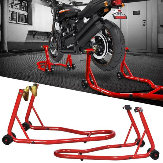 Предна и задна стойка за мотор KraftWorld – двойни колела, регулируема широчина