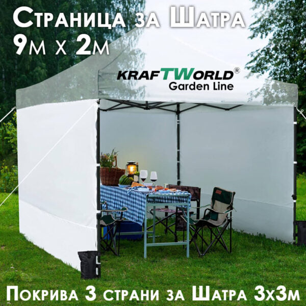 Страница за шатра 3×3 (бяла) 9 метра – Устойчивост на вятър и дъжд