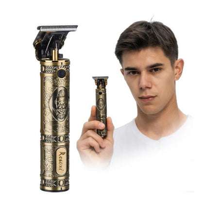 Тример за подстригване и оформяне – акумулаторна машинка с титаниево острие и ретро корпус