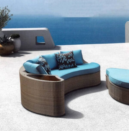 Градински комплект Long Beach: 2 ратанови дивана и табуретка/маса с опция за сглобяване в легло