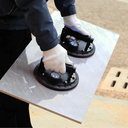 Вендуза с Манометър за Плочки, Стъкла – Вакуумна Помпа 200мм KraftWorld в Куфар