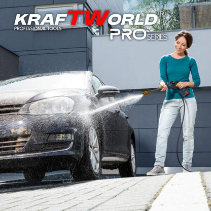 Акумулаторна Водоструйка KraftWorld с 2 Батерии Налягане 26 бара + Kонтейнер за Препарат и Аксесоари