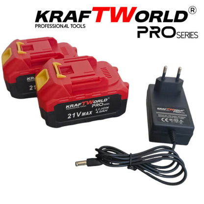 Акумулаторна Водоструйка KraftWorld с 2 Батерии Налягане 26 бара + Kонтейнер за Препарат и Аксесоари