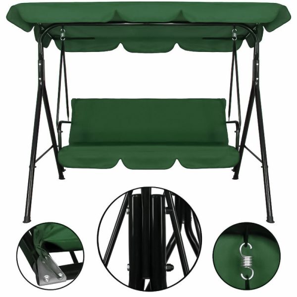 Триместна люлка Тоскана Kraftworld – зелена, с включена възглавница за сядане