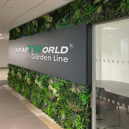 Декоративен Панел 1м² от Изкуствена Зеленина с Цветни Акценти – kw2734