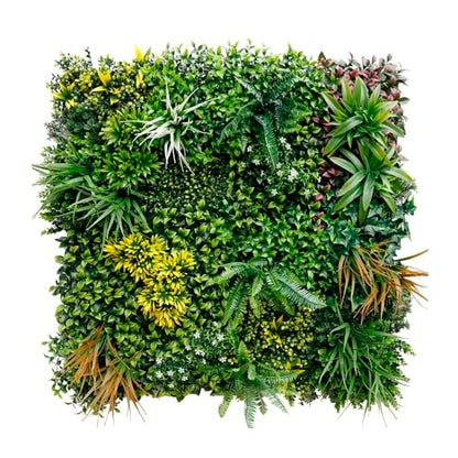 Декоративен Панел 1м² от Изкуствена Зеленина с Цветни Акценти – kw2734