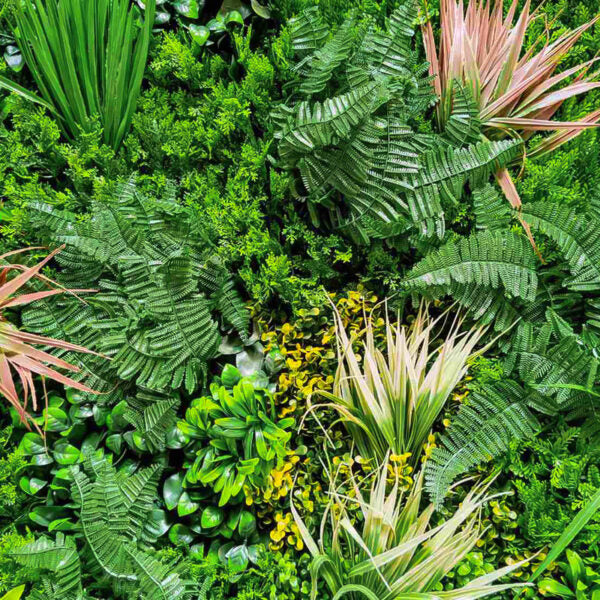 Декоративен Панел 1м² от Изкуствена Зеленина с Цветни Акценти – kw2734